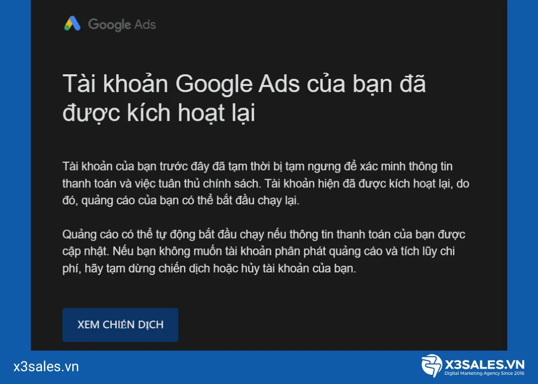Cách kháng tài khoản Google Ads bị tạm ngưng