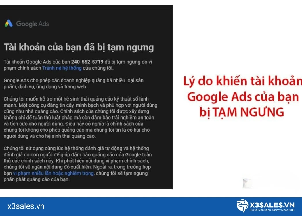Cách kháng tài khoản Google Ads bị tạm ngưng