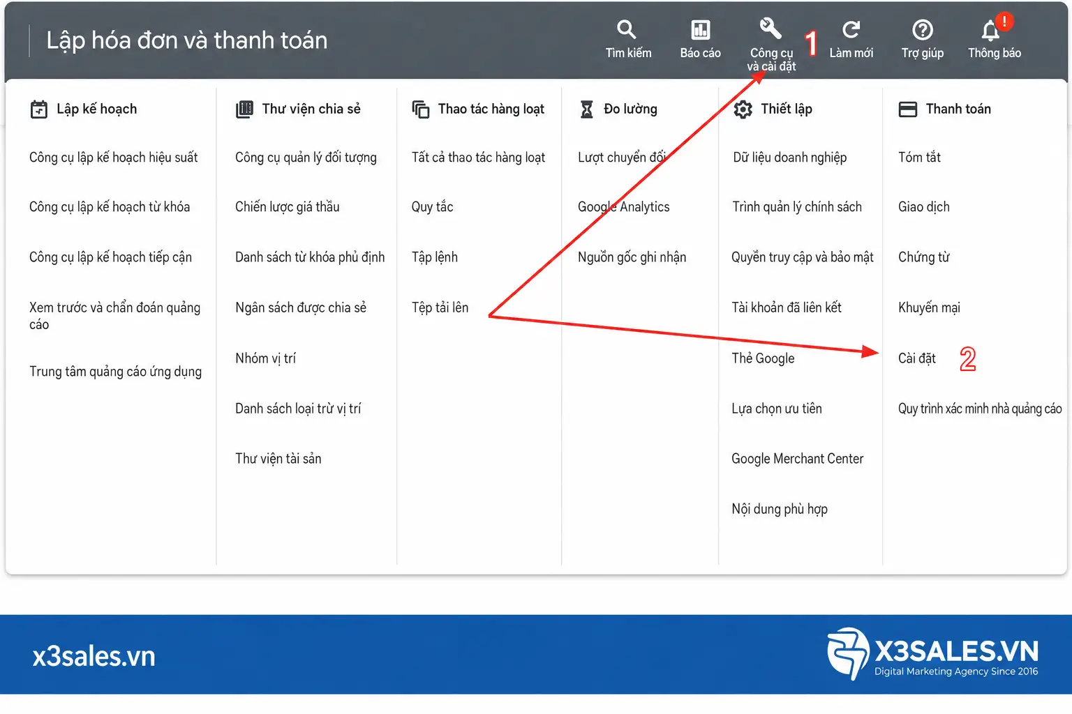 Hướng dẫn nhanh về cách lấy hoá đơn Google Ads