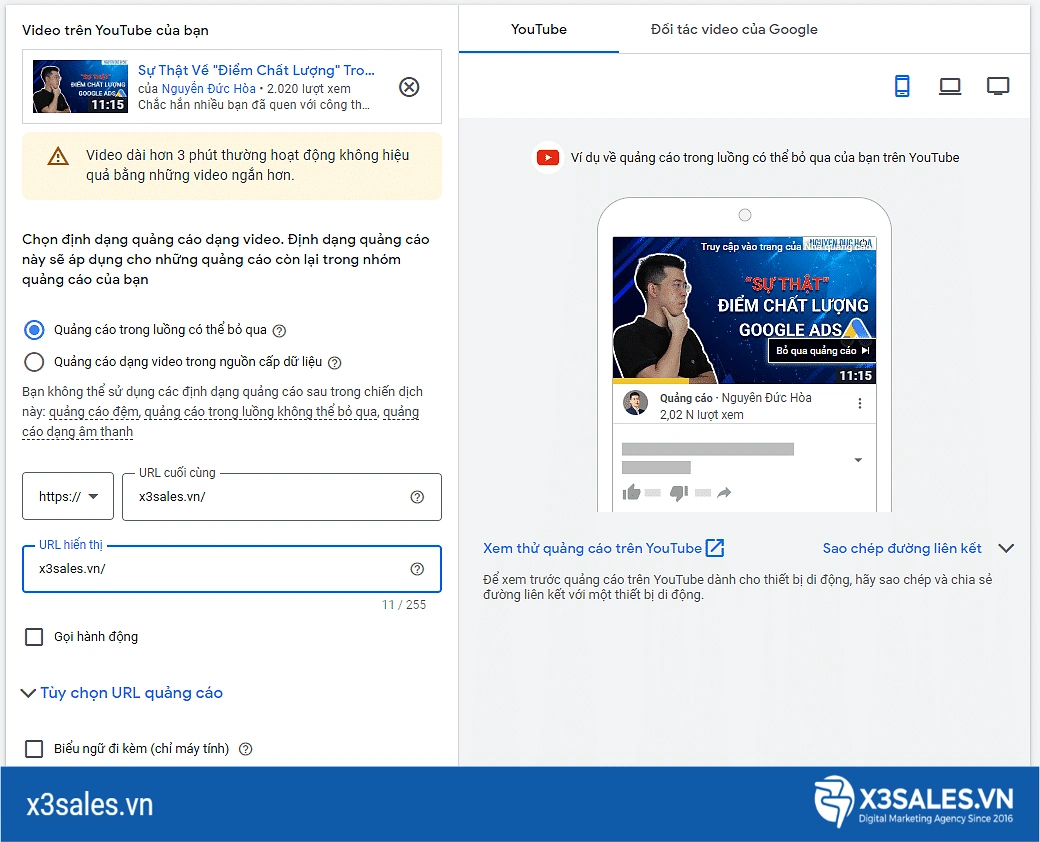 Chạy Quảng Cáo YouTube TrueView