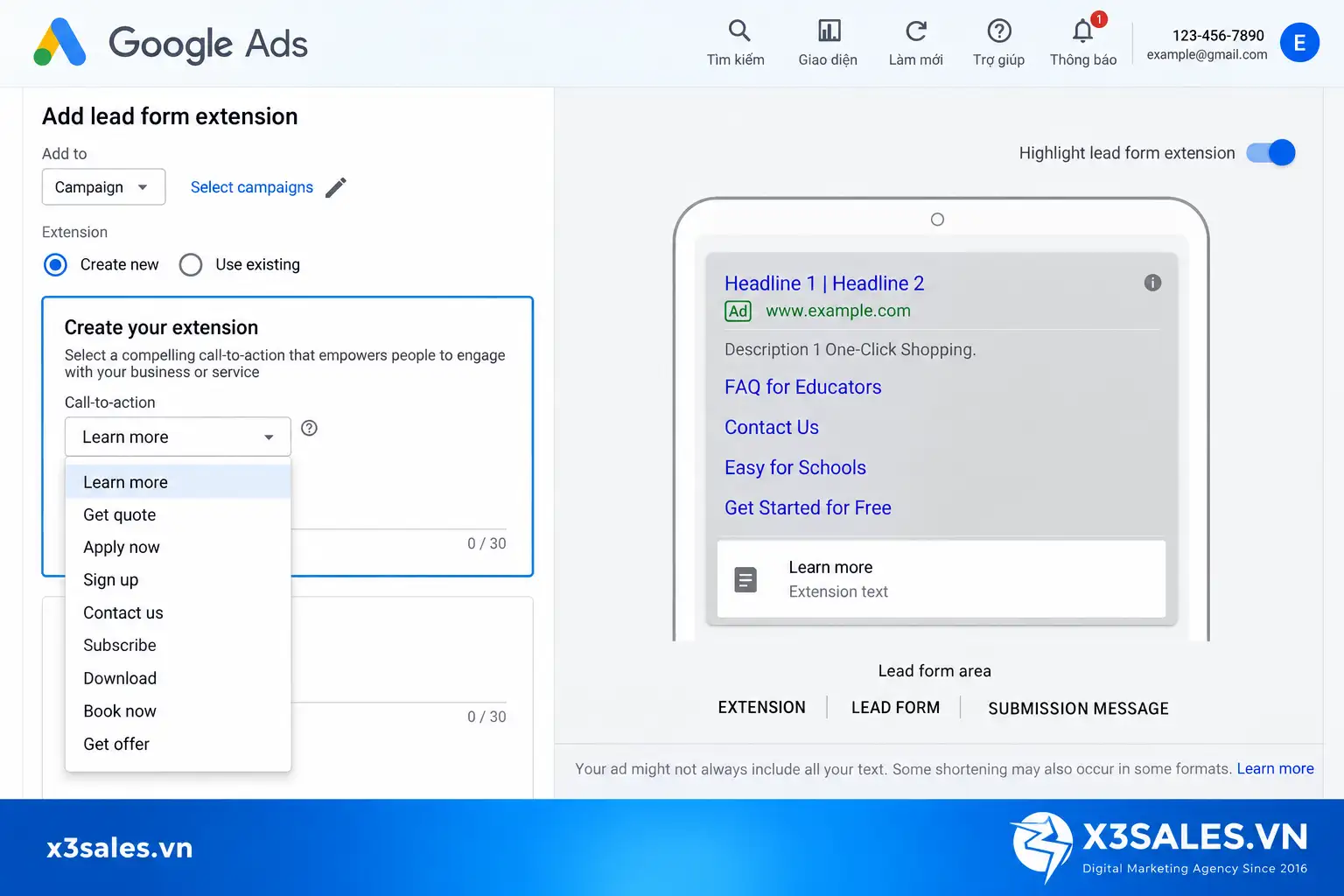 Google Lead Form Extension là gì? Hướng dẫn thiết lập chi tiết