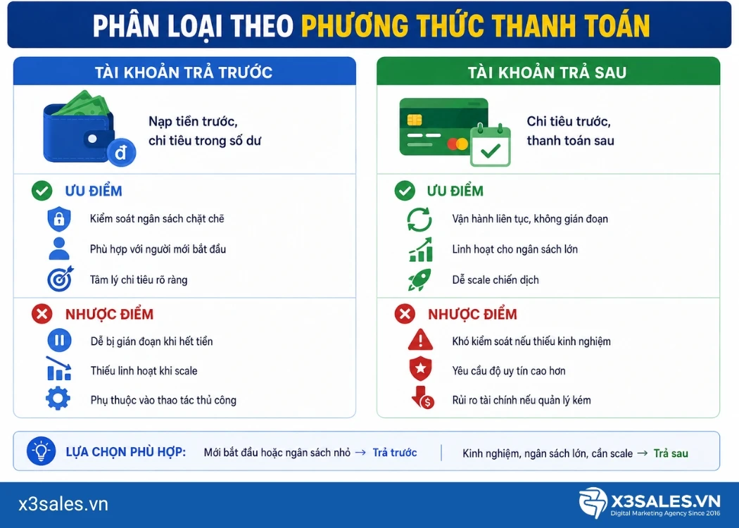 Các loại tài khoản quảng cáo Facebook