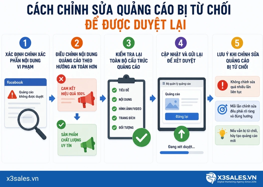 Lý do khiến quảng cáo Facebook không được duyệt