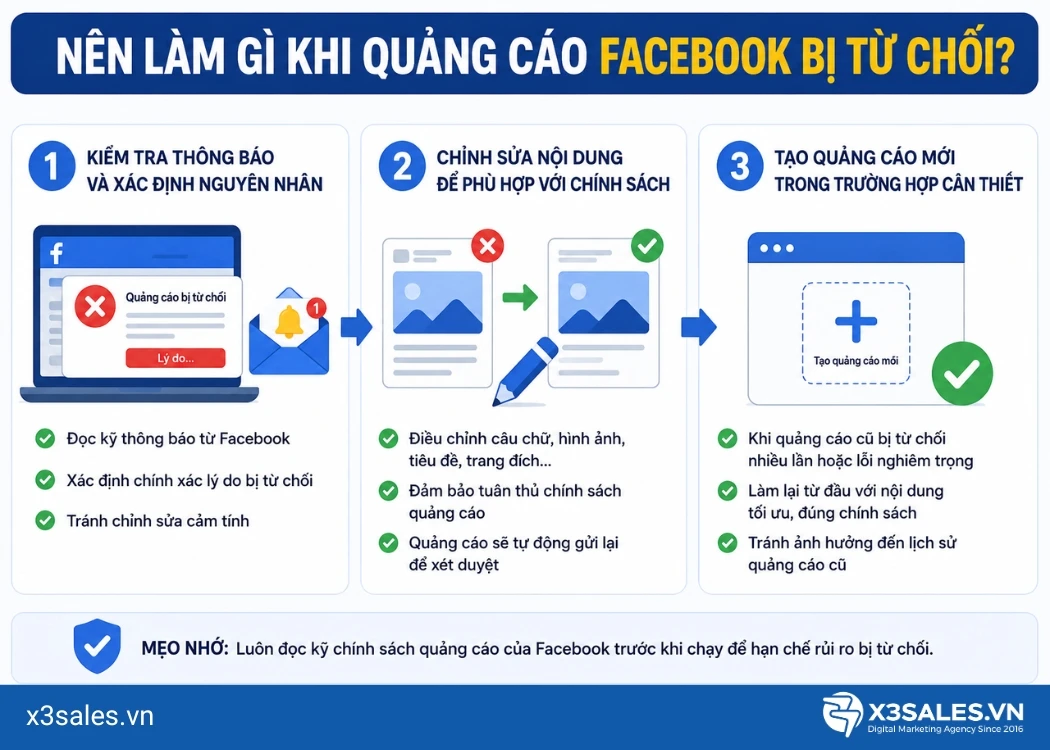 Lý do khiến quảng cáo Facebook không được duyệt