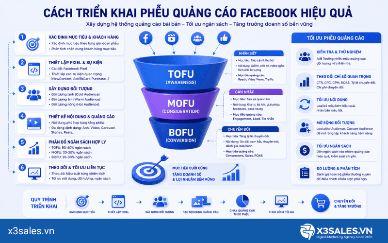 Phễu Quảng Cáo FaceBook: Bí Quyết Xây Dựng Hệ Thống X3 Doanh Số Bền Vững