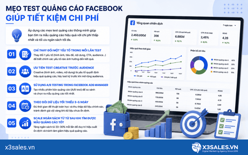Quy Trình Test Quảng Cáo Facebook Chuẩn Để Không Bị "Đốt Tiền"